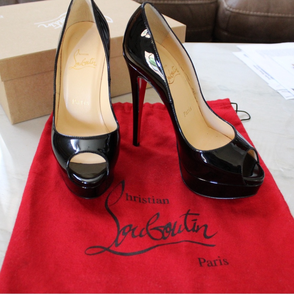 Christian Louboutin Black Peep Toe Heels
